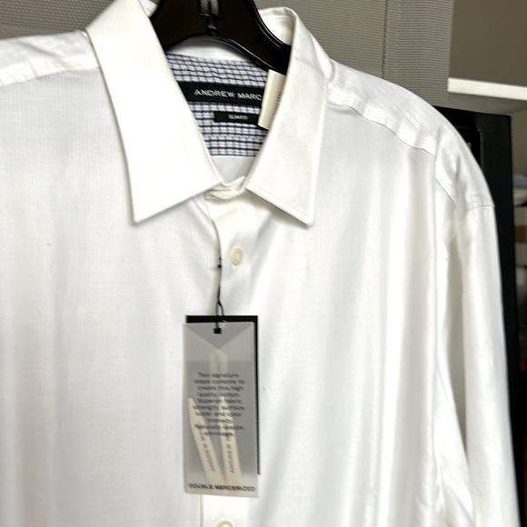 NWT $95 Andrew Marc XL Slim Fit 17 34/35 White - Picture 5 of 12